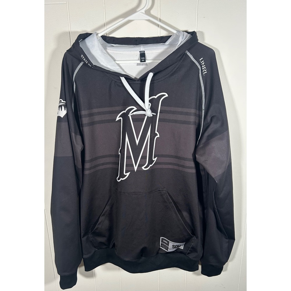 UNRL State of Hockey Silk Series Hoodie Mens Medium Black Minnesota Wild SOH